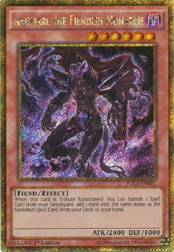 Yugioh - Angmarl the Fiendish Monarch - 1st Edition - Gold Secret Rare - NM