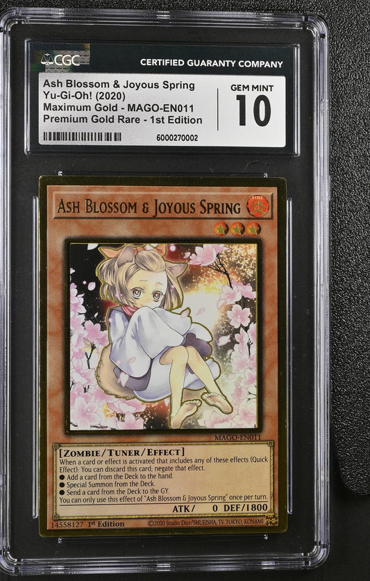 Yugioh - Ash Blossom & Joyous Spring - MAGO - 1st Edition - Premium Gold Rare - CGC 10