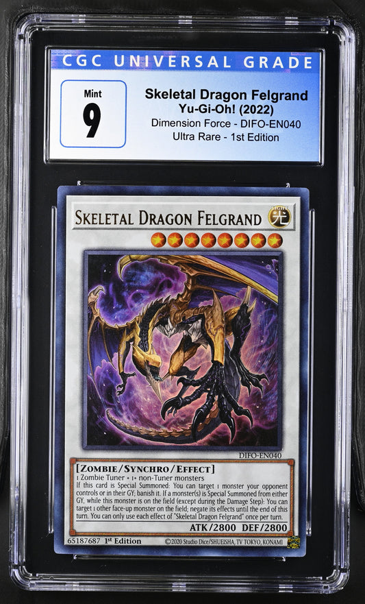 Yugioh - Skeletal Dragon Felgrand - DIFO - 1st Edition - Ultra Rare - CGC 9