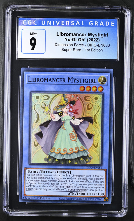 Yugioh - Libromancer Mystigirl - DIFO - 1st Edition - Super Rare - CGC 9