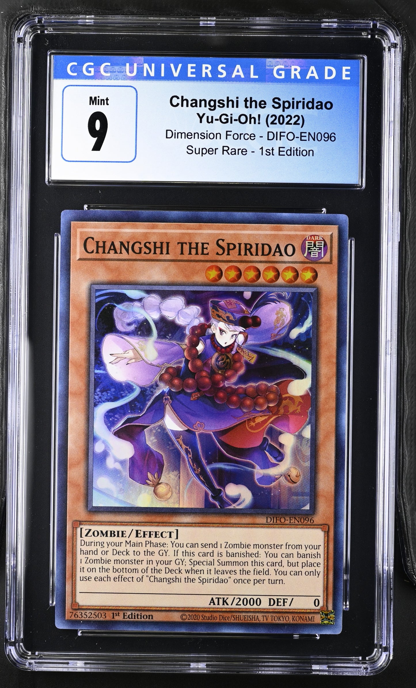 Yugioh - Changshi the Spiridao - DIFO - 1st Edition - Super Rare - CGC 9