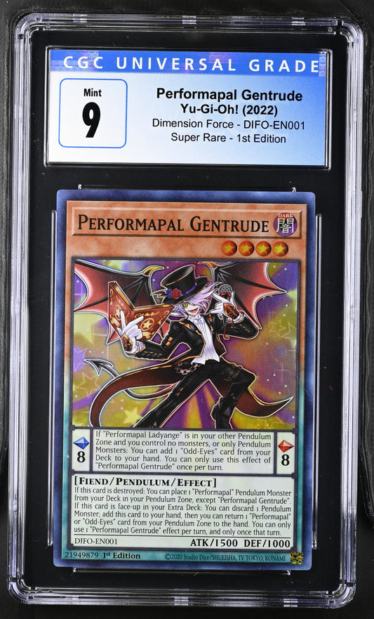 Yugioh - Performapal Gentrude - DIFO - 1st Edition - Super Rare - CGC 9