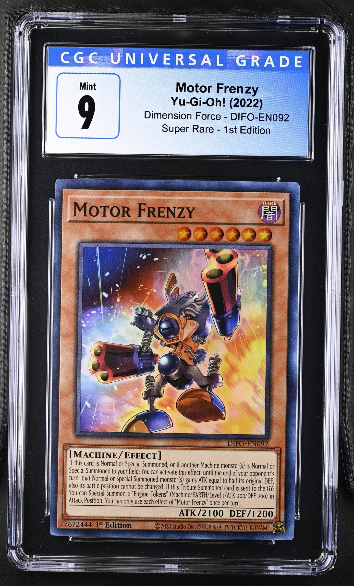 Yugioh - Motor Frenzy - DIFO - 1st Edition - Super Rare - CGC 9