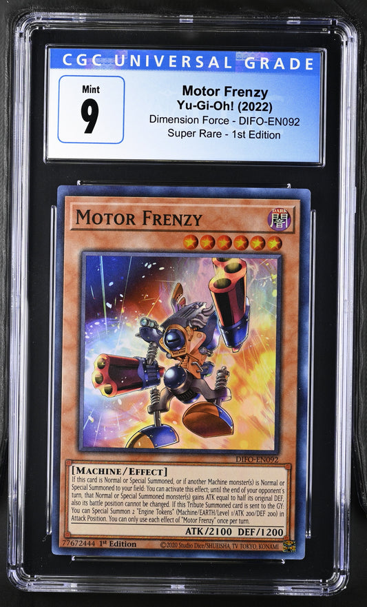 Yugioh - Motor Frenzy - DIFO - 1st Edition - Super Rare - CGC 9