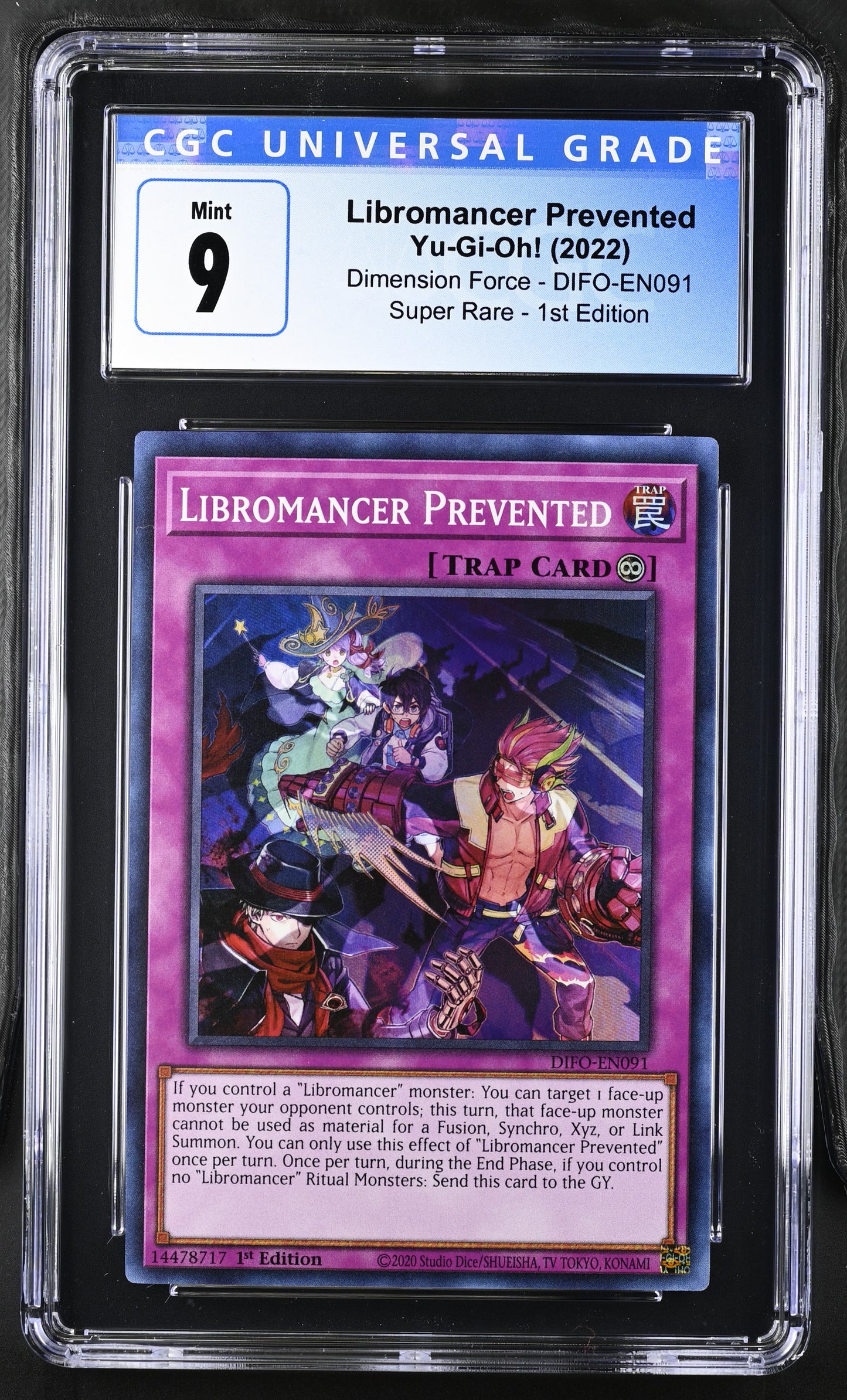 Yugioh - Libromancer Prevented - DIFO - 1st Edition - Super Rare - CGC 9