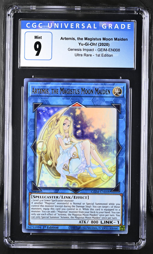 Yugioh - Artemis, the Magistus Moon Maiden - GEIM - 1st Edition - Ultra Rare - CGC 9