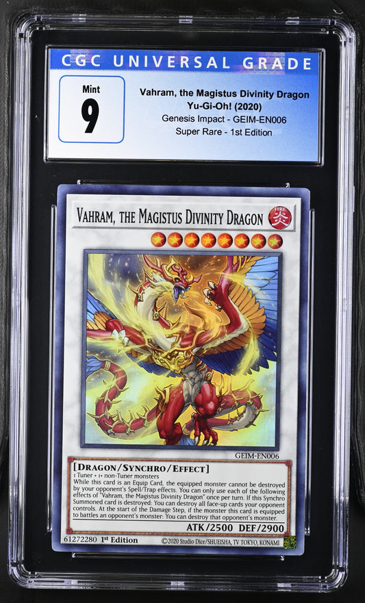 Yugioh - Vahram, the Magistus Divinity Dragon - GEIM - 1st Edition - Super Rare - CGC 9