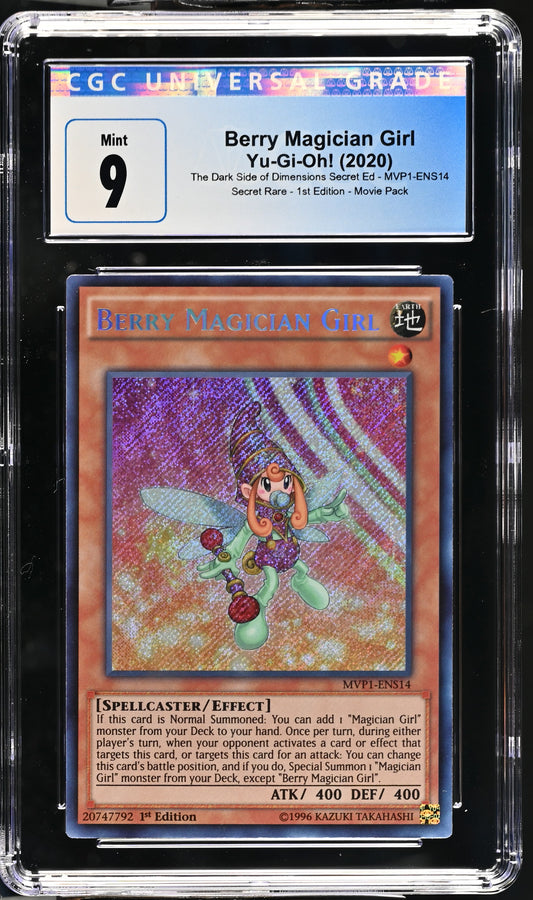 Yugioh - Berry Magician Girl - MVP1 - 1st Edition - Secret Rare - CGC 9