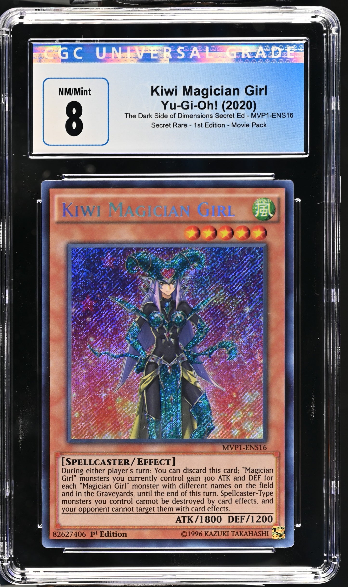 Yugioh - Kiwi Magician Girl - MVP1 - 1st Edition - Secret Rare - CGC 8