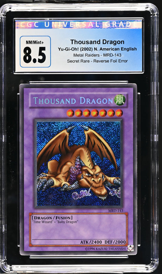 Yugioh - Thousand Dragon - Secret Rare - Reverse Foil Error - CGC 8.5