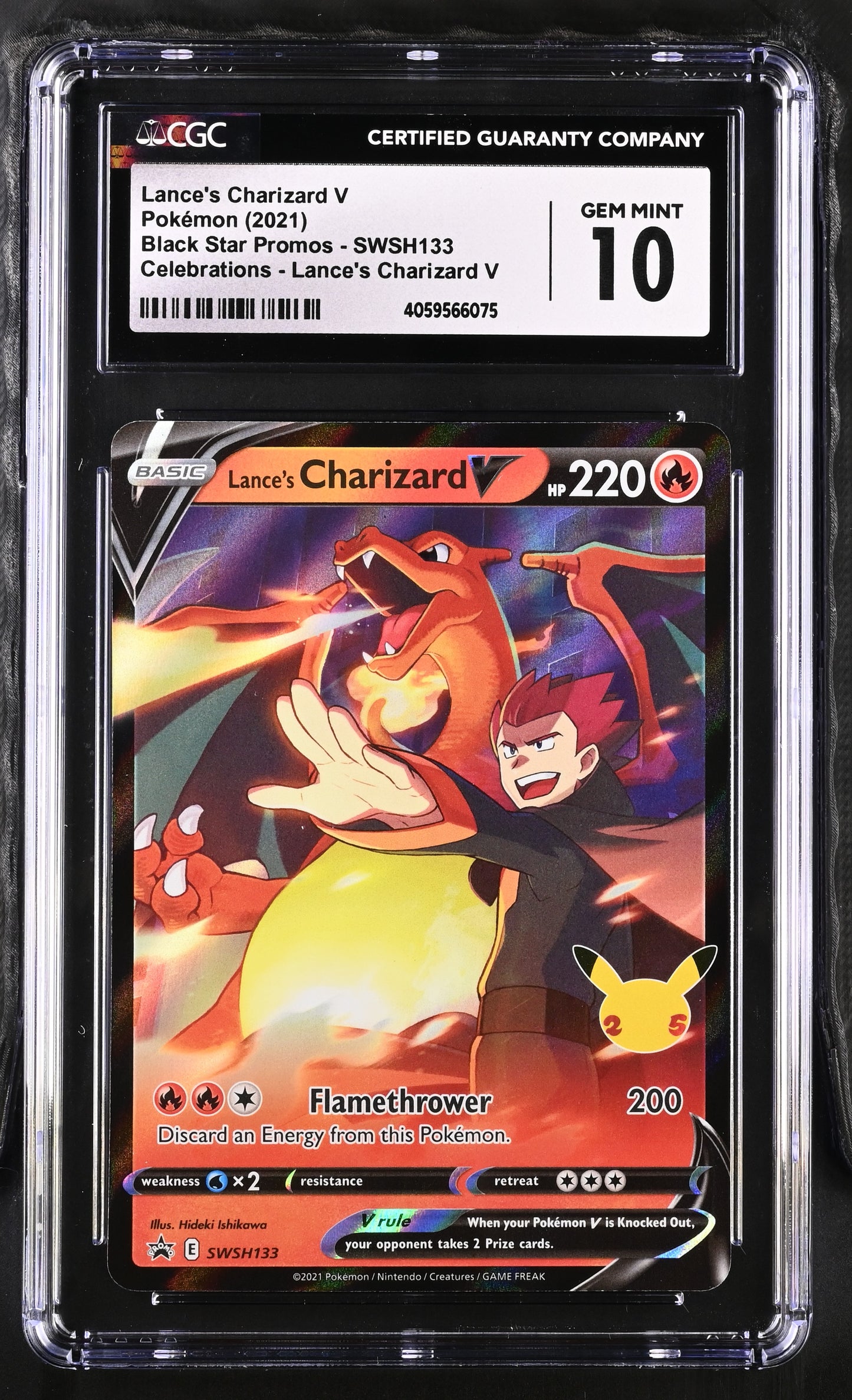 Pokemon - Lance's Charizard V - Celebrations - Lance's Charizard V - CGC 10