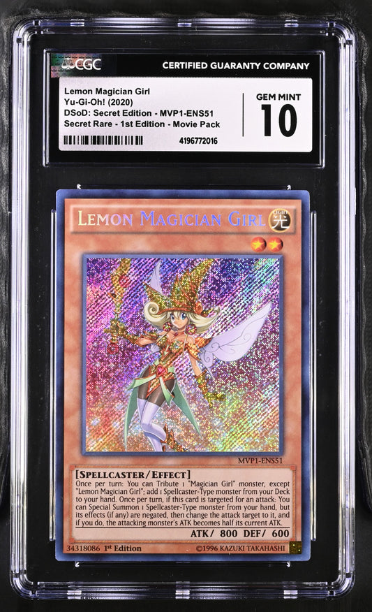 Yugioh - Lemon Magician Girl - MVP1 - 1st Edition - Secret Rare - CGC 10