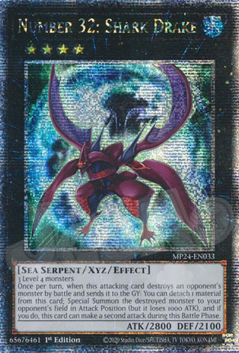 Yugioh - Number 32: Shark Drake - 1st Edition - Quarter Century Secret Rare - NM