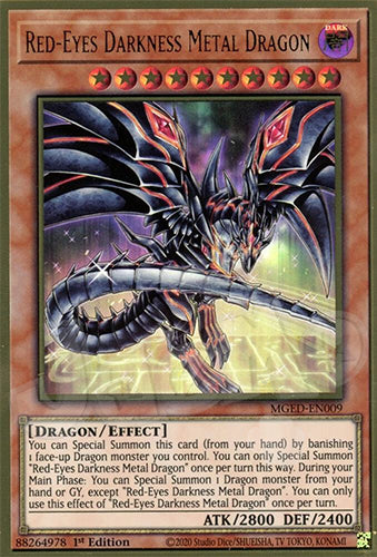 Yugioh - Red-Eyes Darkness Metal Dragon (Alt Art) - 1st Edition - Premium Gold Rare - NM