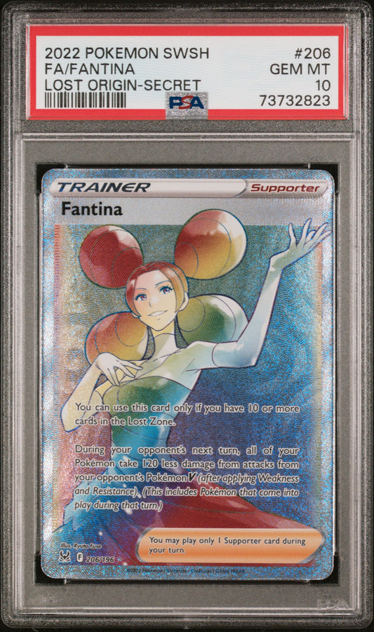 Pokemon - Fatina - Full Art - Secret - Lost Origin - PSA 10