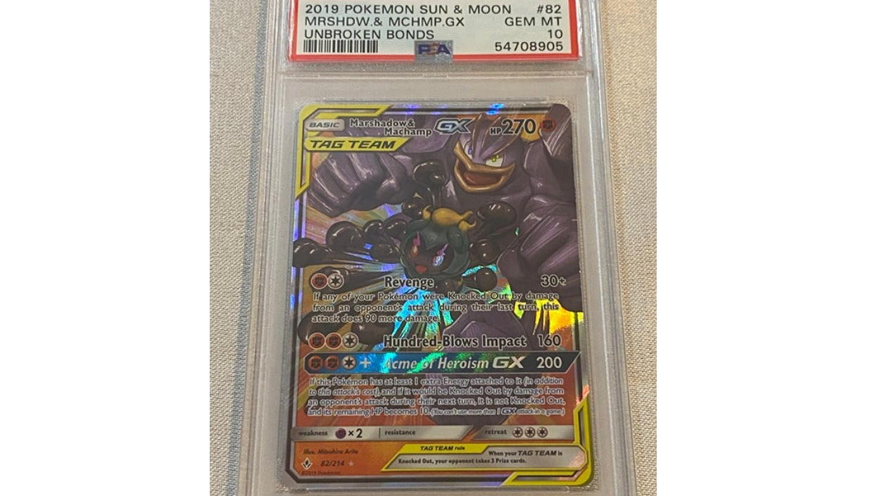 Pokemon - Marshadow & Machamp GX - Unbroken Bonds - PSA 10